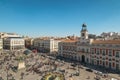 Madrid Spain city skyline at Puerta del Sol Royalty Free Stock Photo