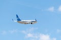 MADRID, SPAIN - APRIL 14, 2019: Air Europa airlines Boeing 737 NG / Max passenger plane taking off from Madrid-Barajas Royalty Free Stock Photo