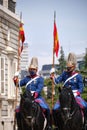 Madrid, Spain - 3 April 2021. Changing of the guard at Madrid Royal Palace