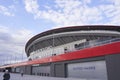 MADRID, SPAIN - APRIL 01, 2021: Exterior view of the wanda metropolitano stadium of the Atletico de Madrid soccer club Royalty Free Stock Photo