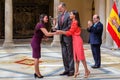 Madrid, Spain- April 18, 2023: The King and Queen of Spain deliver the national sports awards at the Palacio del Pardo.