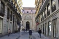 People walk in the Callle del Carmen shopping street in Madrid, Spain on June 3, 2016 Royalty Free Stock Photo