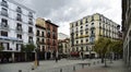 The small Santa Cruz Square right next to the Plaza Mayor in Madrid, Spain Royalty Free Stock Photo