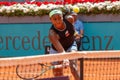 Madrid, Spain- April 29,2023: Tennis match between Paula Badosa and Coco Gauff at the Mutua Madrid Open in Madrid.