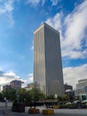 MADRID, SPAIN - APRIL 9, 2021. Torre Picasso in the Azca complex. Madrid financial area. Royalty Free Stock Photo