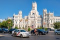 The famous Cibeles Square and the Communications Palace in Madrid