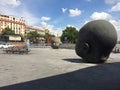 Giant Baby Heads At Madrid`s Atocha Train Station.