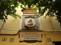 Plaque commemorating the place where Miguel de Cervantes lived and died. Madrid