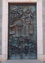 Doors of Almudena Cathedral in Madrid, Spain