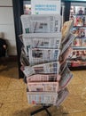 Spanish newspapers on display - referendum Royalty Free Stock Photo