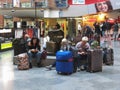 Travellers waiting in Madrid