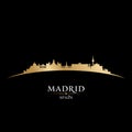 Madrid Spain city silhouette black background