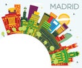 Madrid Spain City Skyline with Color Buildings, Blue Sky and Copy Space Royalty Free Stock Photo