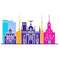 Madrid, Spain City Skyline Icon Illustration Royalty Free Stock Photo