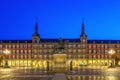 Madrid Spain night at Plaza Mayor Royalty Free Stock Photo