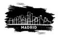 Madrid Spain City Skyline Silhouette. Hand Drawn Sketch. Business Travel and Tourism Concept with Modern Architecture Royalty Free Stock Photo