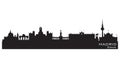 Madrid Spain city skyline vector silhouette