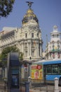 Center of Madrid. Alcala street with Gran Via.