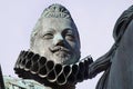 Bronze statue of King Philip III at the center of Plaza Mayor square, Madrid, Spain Royalty Free Stock Photo