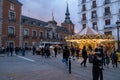 Madrid, Spain December 03 2022. Christmas Market on the Plaza Mayor. Detail of a carousel at Plaza de Santa Cruz Royalty Free Stock Photo