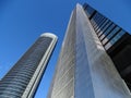 Four modern skyscrapers in the Cuatro Torres Business Area. Crystal, Space, Pwc and CEPSA Towers in Madrid, Spain