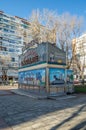 Kiosk of a churro shop (churreria) in Madrid, Spain