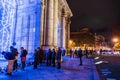 Puerta of Alcala in Madrid at night on Christmas time