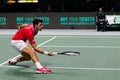 Madrid, Spain- December 2, 2021: Novak Djokovic during the Davis Cup qualifying match held in Madrid. tennis competition Royalty Free Stock Photo