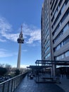 Madrid, Spain - December 20, 2019: Office building Juan Esplandiu in Madrid Royalty Free Stock Photo