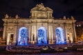 Puerta of Alcala in Madrid at night on Christmas time