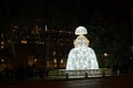 Madrid, Spain- December 28th, 2021, Christmas lights in the shape of Velazquez's Menina.