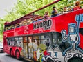 Madrid, Spain  Double decker touristic bus in downtown Royalty Free Stock Photo