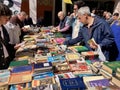 Second-hand bookseller at the flea market