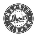 Madrid Spain Europe Stamp Logo Icon Symbol Design Skyline City