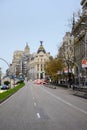 Famous Metropolis building in Madrid that bifurcates Alcala and Gran Via streets Royalty Free Stock Photo