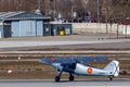 Madrid, Spain- February 5, 2023: Air show of classic airplanes at the Cuatro Vientos Aerodrome.