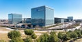 Madrid, Spain, February 4, 2023: Complex of buildings and skyscrapers of offices of Telefonica's headquarters in