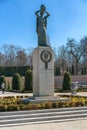 Madrid, Spain - February 15, 2020: Monument of Jacinto Benavente, Spanish dramatist of the 20th century, in the Park Buen Retiro,