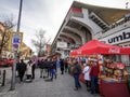 Madrid, Spain- February 18, 2024: Rayo Vallecano fans fight so that their soccer stadium is not destroyed. Royalty Free Stock Photo