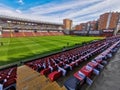 Madrid, Spain- February 18, 2024: Rayo Vallecano fans fight so that their soccer stadium is not destroyed. Royalty Free Stock Photo