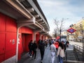 Madrid, Spain- February 18, 2024: Rayo Vallecano fans fight so that their soccer stadium is not destroyed. Royalty Free Stock Photo