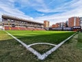 Madrid, Spain- February 18, 2024: Rayo Vallecano fans fight so that their soccer stadium is not destroyed. Royalty Free Stock Photo