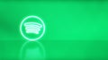 Madrid, Spain - February 02, 2021: Spotify logo in neon with space for text and graphics