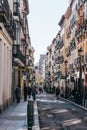 Street view in Barquillo Street in Madrid Royalty Free Stock Photo