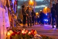 Vigil for Navalny in front of Russian Embassy in Madrid. Protest in memory of Navalny.