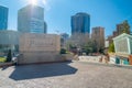 View of the Pablo Ruiz Picasso square in Madrid, Spain