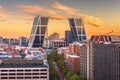 Madrid, Spain financial district skyline at dusk Royalty Free Stock Photo