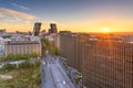 Madrid, Spain financial district skyline at dusk Royalty Free Stock Photo