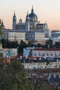 Royal Palace and Almudena Cathedral in City of Madrid Royalty Free Stock Photo