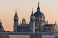 Royal Palace and Almudena Cathedral in City of Madrid Royalty Free Stock Photo